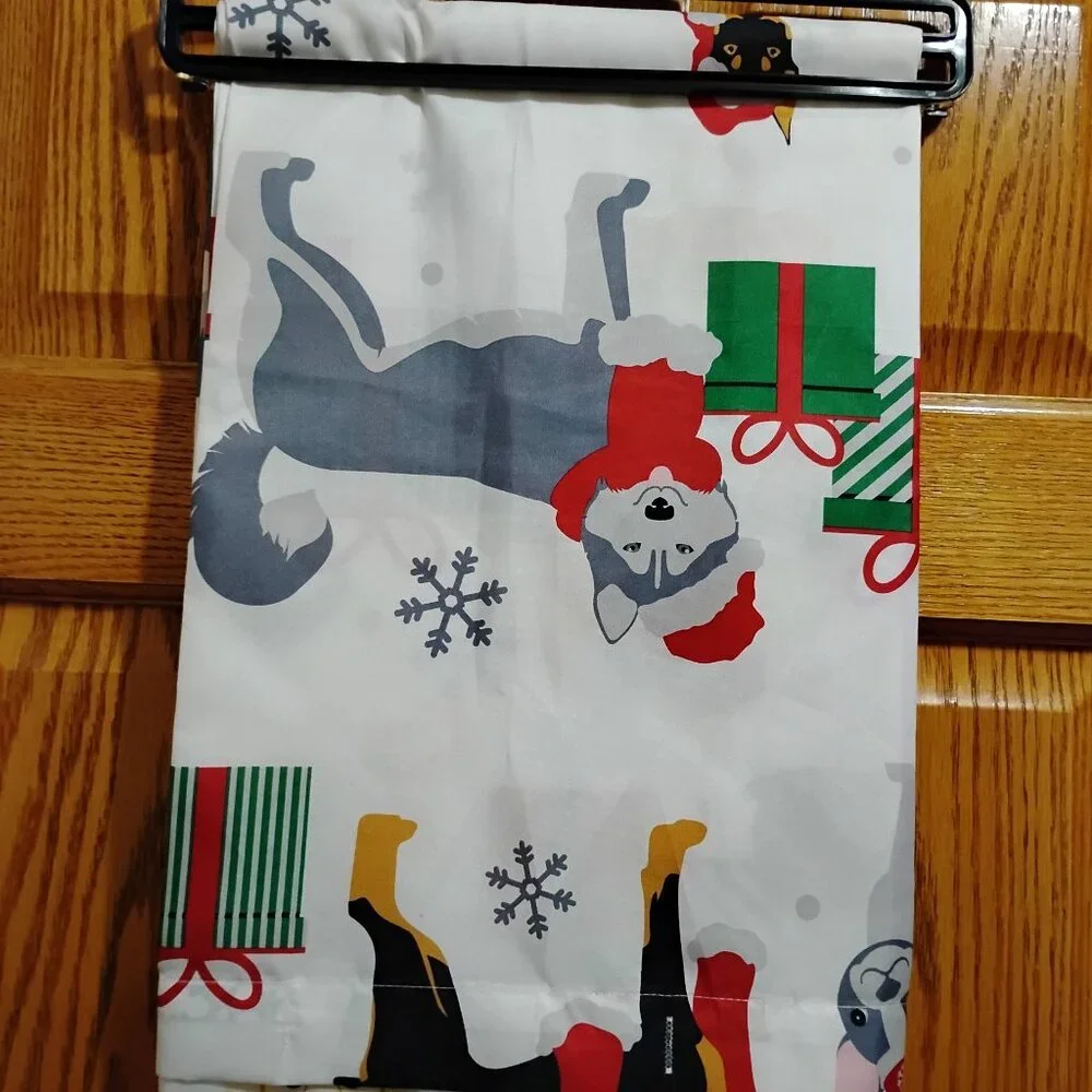 2Pcs Christmas Shower Curtains (No Plastic)